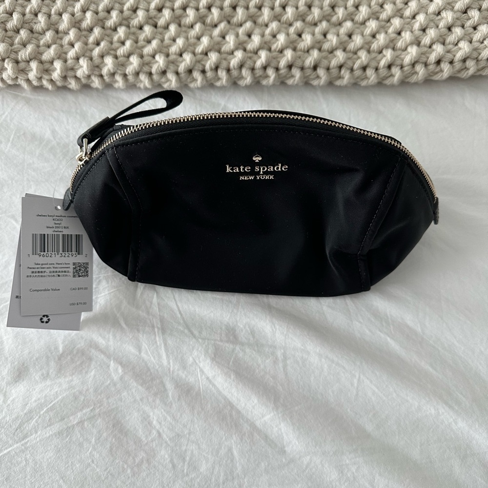 Kate Spade Elegant Black Cosmetic Pouch